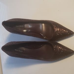 White House Black Market Burgundy Wine Glitter Heels